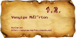 Venyige Márton névjegykártya